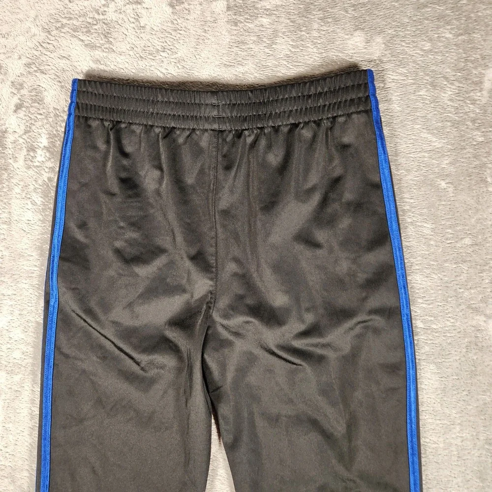 Adidas Track Pants Boys XL 18/20 Black Regular Fit Blue 3-Stripe AK5850 EUC
